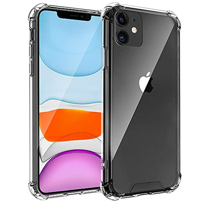 Shock-Absorbing Clear Case for iPhone 11: Durable PC + Soft TPU Frame